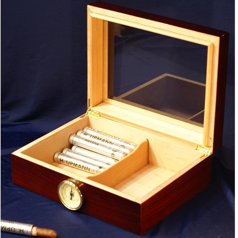 Cigar Humidor Wood 50 Count Glass Top